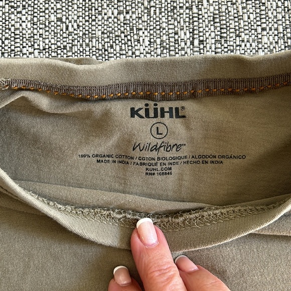 Mens large Kuhl short sleeve shirt. Olive green - Picture 3 of 7